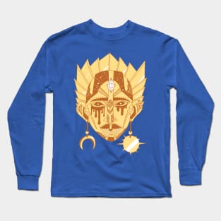 Terracotta African Mask No 12 Long Sleeve T-Shirt